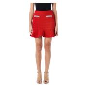 Comfortabele Gebreide Minirok Self Portrait , Red , Dames