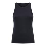 Geribbelde Gebreide Tanktop Zwart TotêMe , Black , Dames