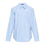 Shirt met logo Balmain , Blue , Heren