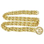 Pre-owned Metal belts Chanel Vintage , Yellow , Dames