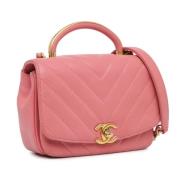 Pre-owned Leather chanel-bags Chanel Vintage , Pink , Dames