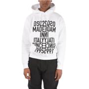 Witte hoodie met voorprint Dsquared2 , White , Heren