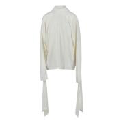 Crepe blouse met hoge hals Jucca , White , Dames