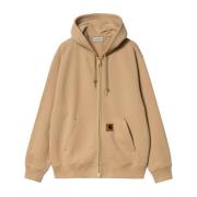 Hooded Sweat Jacket met Front Logo Carhartt Wip , Brown , Heren