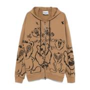 Grafische Print Hoodie Trui Iceberg , Beige , Heren