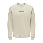 Samengestelde Crew Neck Sweatshirt Zilveren Voering Only & Sons , Beig...