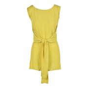 Zijde Blend Gebreide Top Erika Cavallini , Yellow , Dames