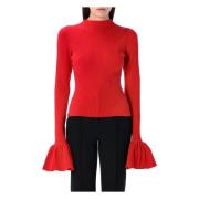 High Neck Knit Top Rotate Birger Christensen , Red , Dames