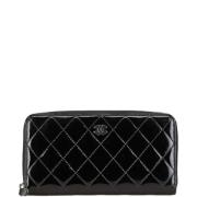 Pre-owned Leather wallets Chanel Vintage , Black , Dames