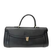 Pre-owned Leather handbags Burberry Vintage , Black , Dames