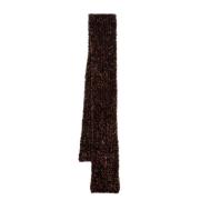 Metallic Skinny Tassel Scarf Dries Van Noten , Brown , Dames