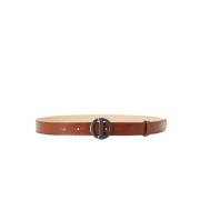 Alias leren riem met monogram logo gesp Iceberg , Brown , Dames