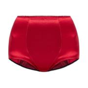 Zijden hoge tailleslip Dolce & Gabbana , Red , Dames