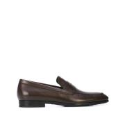 Donkerbruine Penny Loafers Leren Schoenen Tod's , Brown , Heren