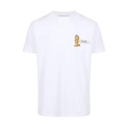 Slim-fit wit T-shirt in stretch jersey met Garfield-print en logo Iceb...