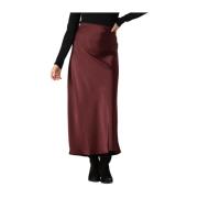 Bordeaux Maxi Rok Stijlvolle Upgrade Neo Noir , Red , Dames