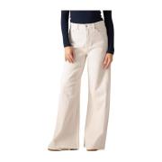 Beige Wide Leg Jeans voor Vrouwen Tommy Jeans , Beige , Dames