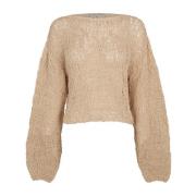 Hanami, beige katoenen gebreide jersey Cortana , Beige , Dames