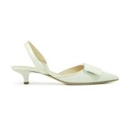 Rafia Slingback met Plaque Prosperine , White , Dames