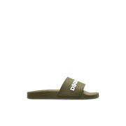 Rubberen slides met logo Dsquared2 , Green , Heren