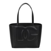 Kleine leren logo tas shopper Dolce & Gabbana , Black , Dames