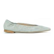 Suede Ballerina Schoenen met 15mm Hak Prosperine , White , Dames