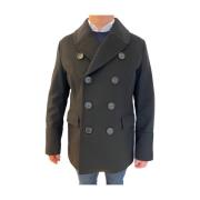 Kasjmierwollen jas met hoornknopen Burberry , Black , Heren