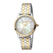 Elegante Klassieke Quartz Horloge met Strass Just Cavalli , Multicolor...