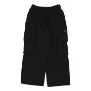 Zwarte Dans Fleece Broek Wijde Pijpen Nike , Black , Dames