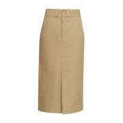 Beige Katoenmix Rok met Split Maison Margiela , Brown , Dames