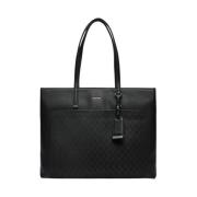 Zwarte Polyethyleen Handtas Ruim Ontwerp Calvin Klein , Black , Dames