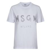 Stijlvolle T-shirts en Polos Msgm , White , Dames