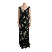 Zonnebloemprint Maxi Jurk Dolce & Gabbana , Black , Dames