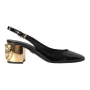 Zwart Goud Versierde Slingback Schoenen Dolce & Gabbana , Black , Dame...