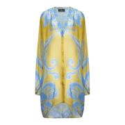 Gele Bloemen Paisley Zijden Jurk Etro , Yellow , Dames