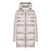 Beige Hooded Puffer Jas Duno , Beige , Dames