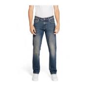 Blauwe Katoen Elastaan Blend Heren Jeans GAS , Blue , Heren