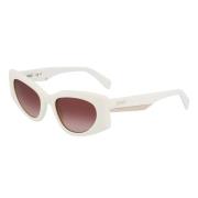 Cat-Eye Zonnebril Wit met Bruine Lenzen Liu Jo , White , Dames