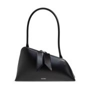 Zwarte Tweewegrits Top Handvat Tas The Attico , Black , Dames