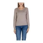 Merino Wol Gebreid T-Shirt Sandro Ferrone , Gray , Dames