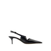 Zwarte Leren Stiletto Pumps met Uitsparing Coperni , Black , Dames