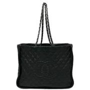 Pre-owned Leather totes Chanel Vintage , Black , Dames