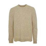 Merino Gebreide Trui met Ronde Hals Samsøe Samsøe , Beige , Heren