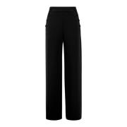 Zwarte Wijde Pijp Knoopzak Broek Max Mara Studio , Black , Dames