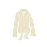 Witte Zijden Wrap Blouse V-hals Acne Studios , Yellow , Dames