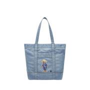 Denim Polo Bear Tote Bag Polo Ralph Lauren , Blue , Dames