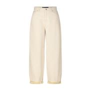 High-Waist 5-Pocket Wide Leg Jeans Raffaello Rossi , Beige , Dames