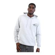 Hoodie - Wit, Bedrukt Logo Tommy Jeans , White , Heren