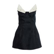 Zwarte Bustier-Stijl Jurk met Geplooide Details Shushu/Tong , Black , ...