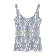 Chique Wit Grafische Print Top Etro , Multicolor , Dames